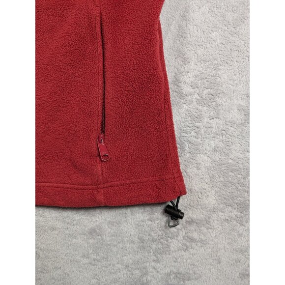 Columbia Vintage Fleece Jacket Womens Size Medium Red Full Zip Outdoor Hiking - Picture 5 of 10